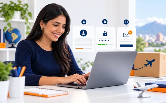 Cliente completando el registro de su casillero internacional